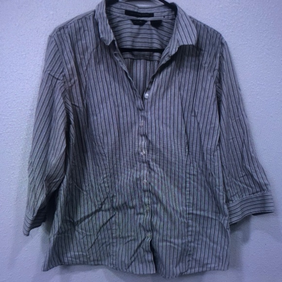 Other - Men's Casual Striped Button-Up Shirt in Gray